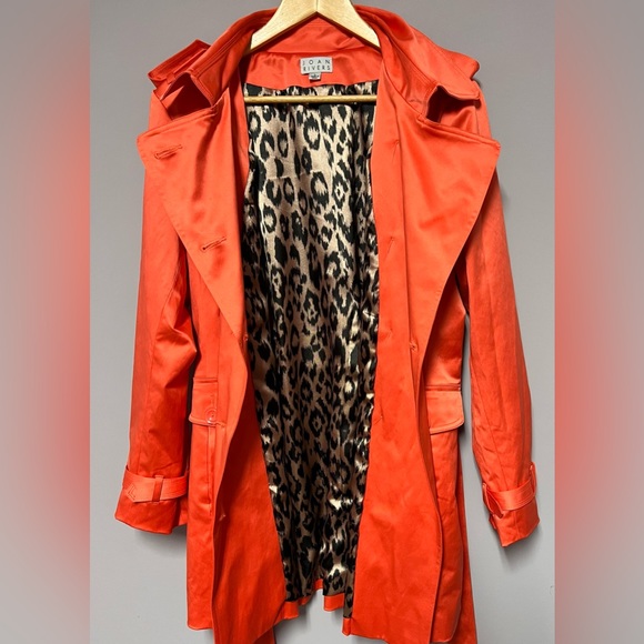 JOAN Rivers ORANGE Trench Coat WOMEN L - Picture 5 of 15